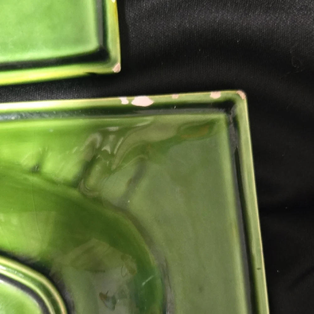 Green Fish-Shaped Ceramic Dish/Ashtray